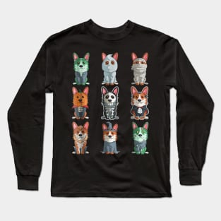 Cute Corgi Halloween T Shirt Funny Halloween Gift Long Sleeve T-Shirt